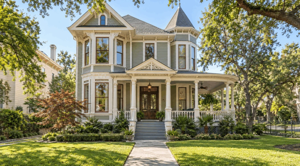 Freshly painted historic home in King William San Antonio.